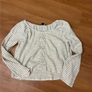 American Eagle long-sleeve smocked tiered top size L